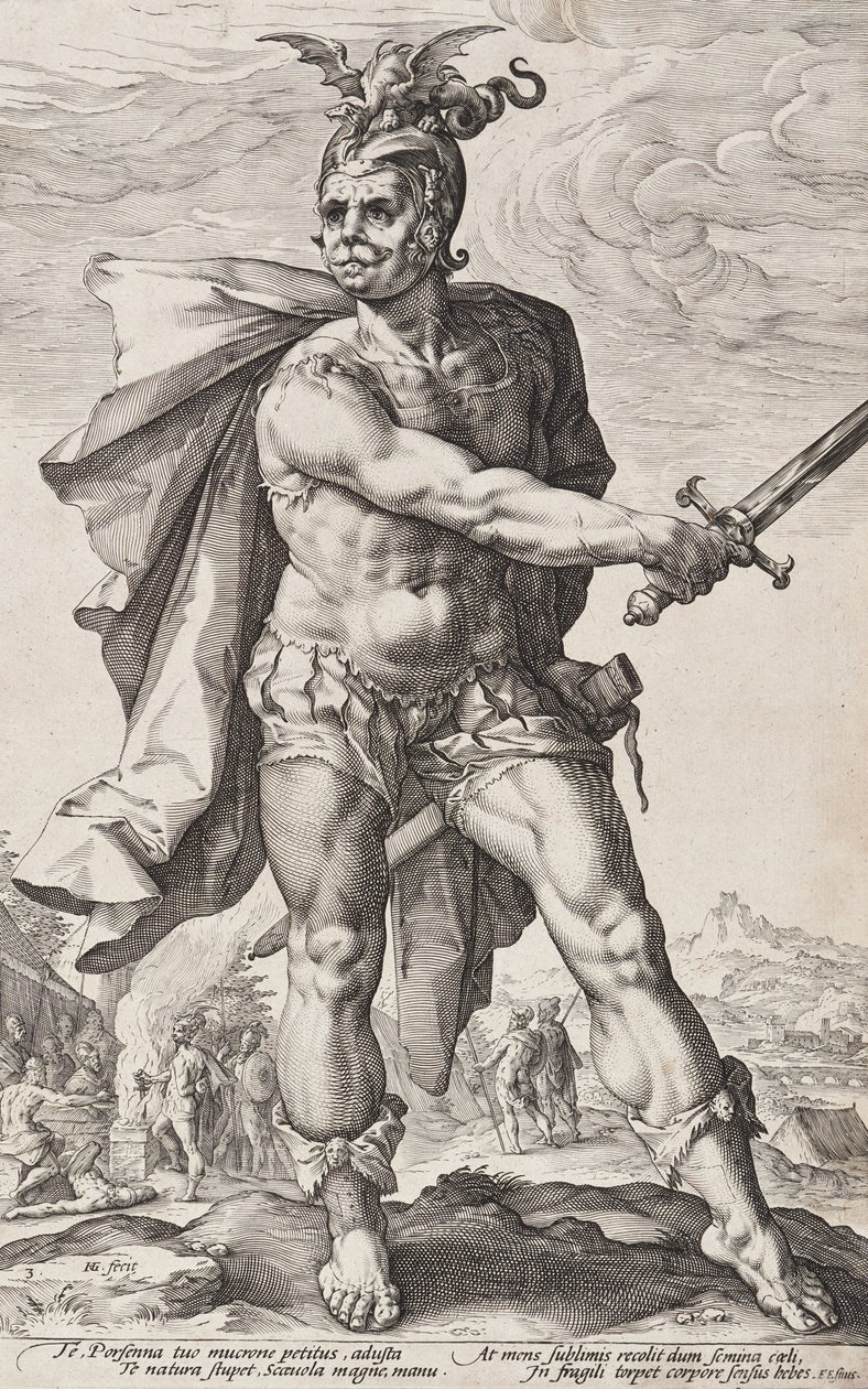 Mucius Scaevola (Römische Helden, Blatt 3) von Hendrick Goltzius