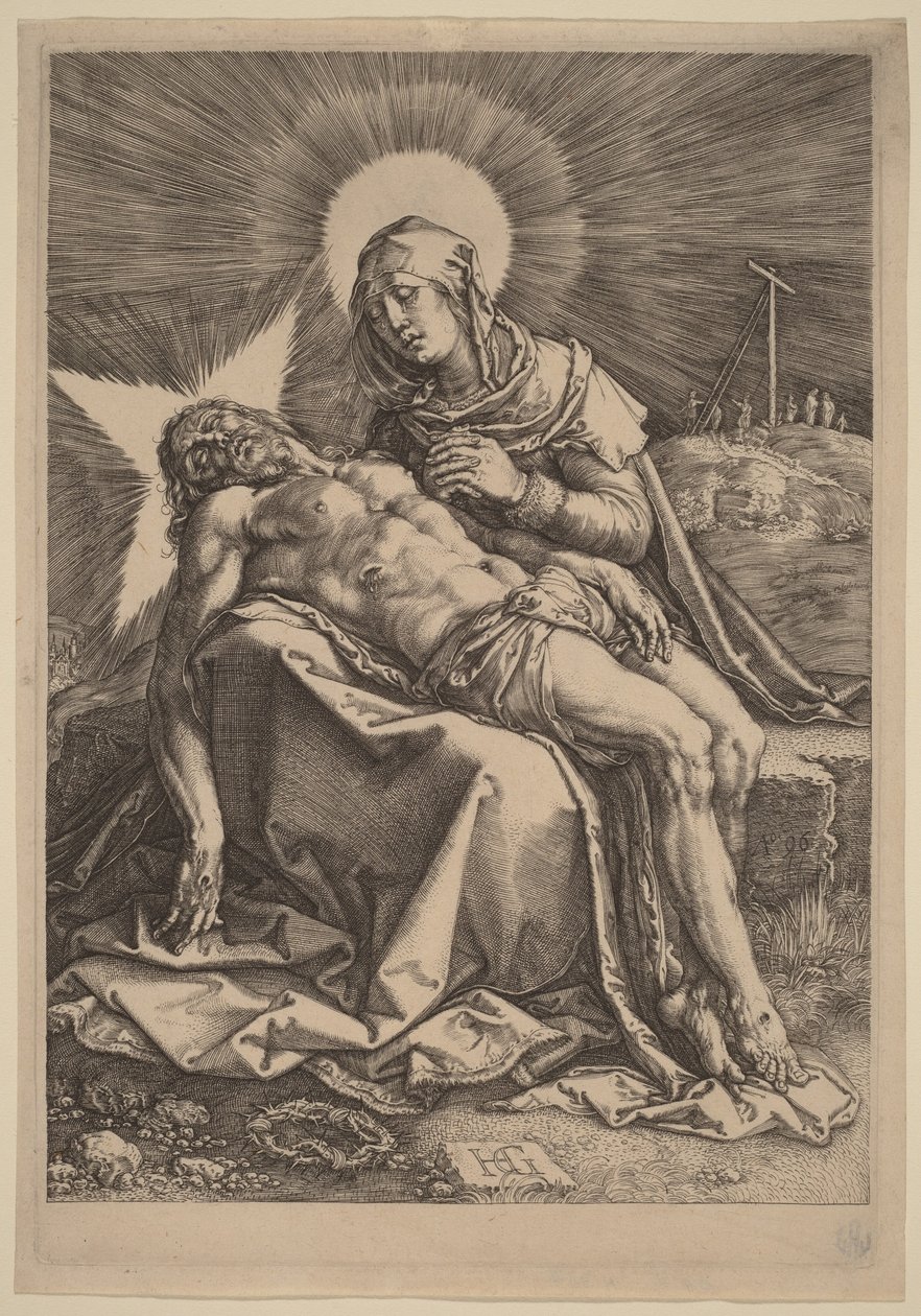 Pietà (die trauernde Jungfrau mit dem toten Christus auf ihrem Schoß) von Hendrick Goltzius