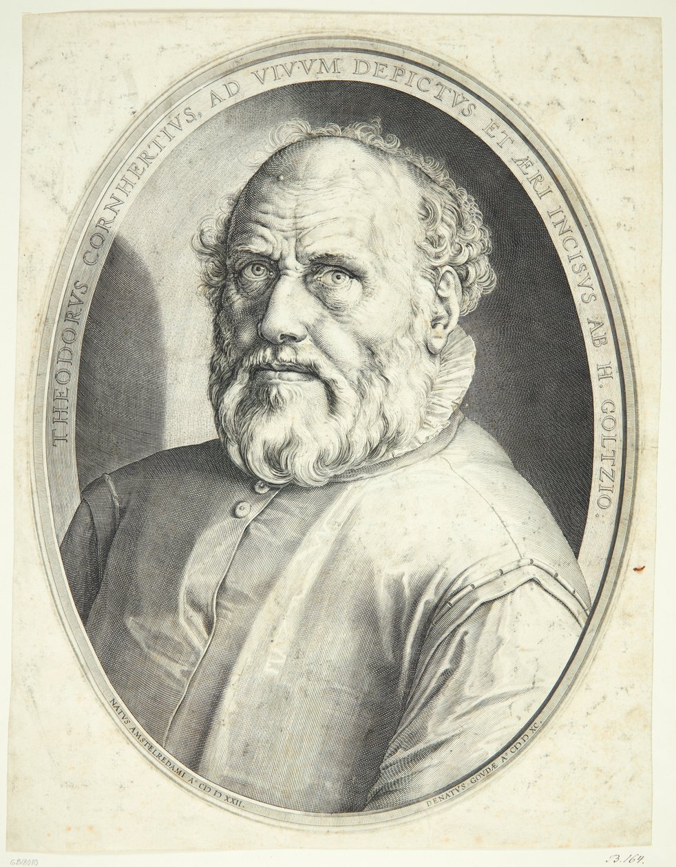 Porträt von Dirck Volkertsz Coornhert von Hendrick Goltzius