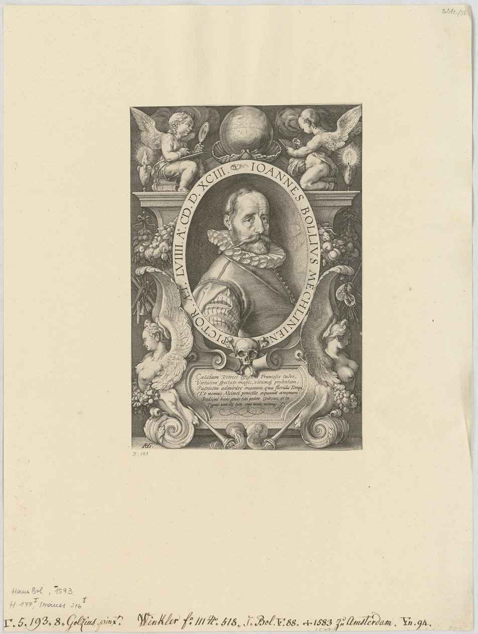 Porträt von Hans Bol von Hendrick Goltzius