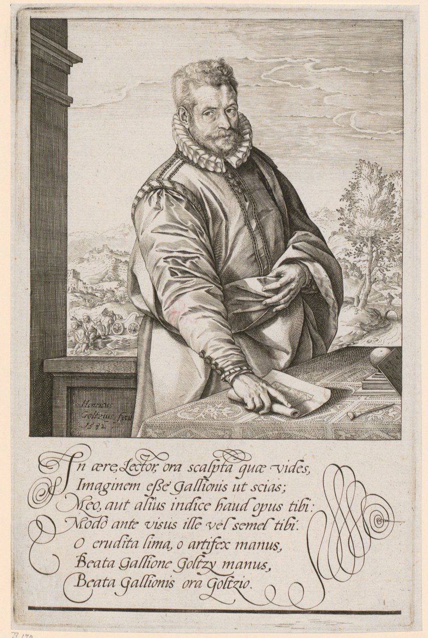 Porträt von Philips Galle von Hendrick Goltzius