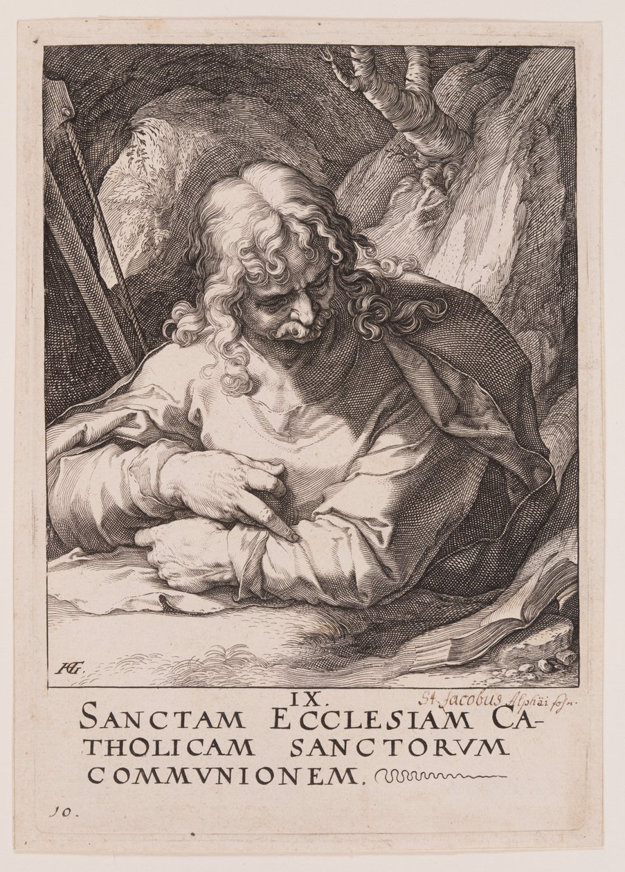 St. Jakobus der Jüngere, aus Christus, die Apostel und St. Paulus mit dem Glaubensbekenntnis von Hendrick Goltzius