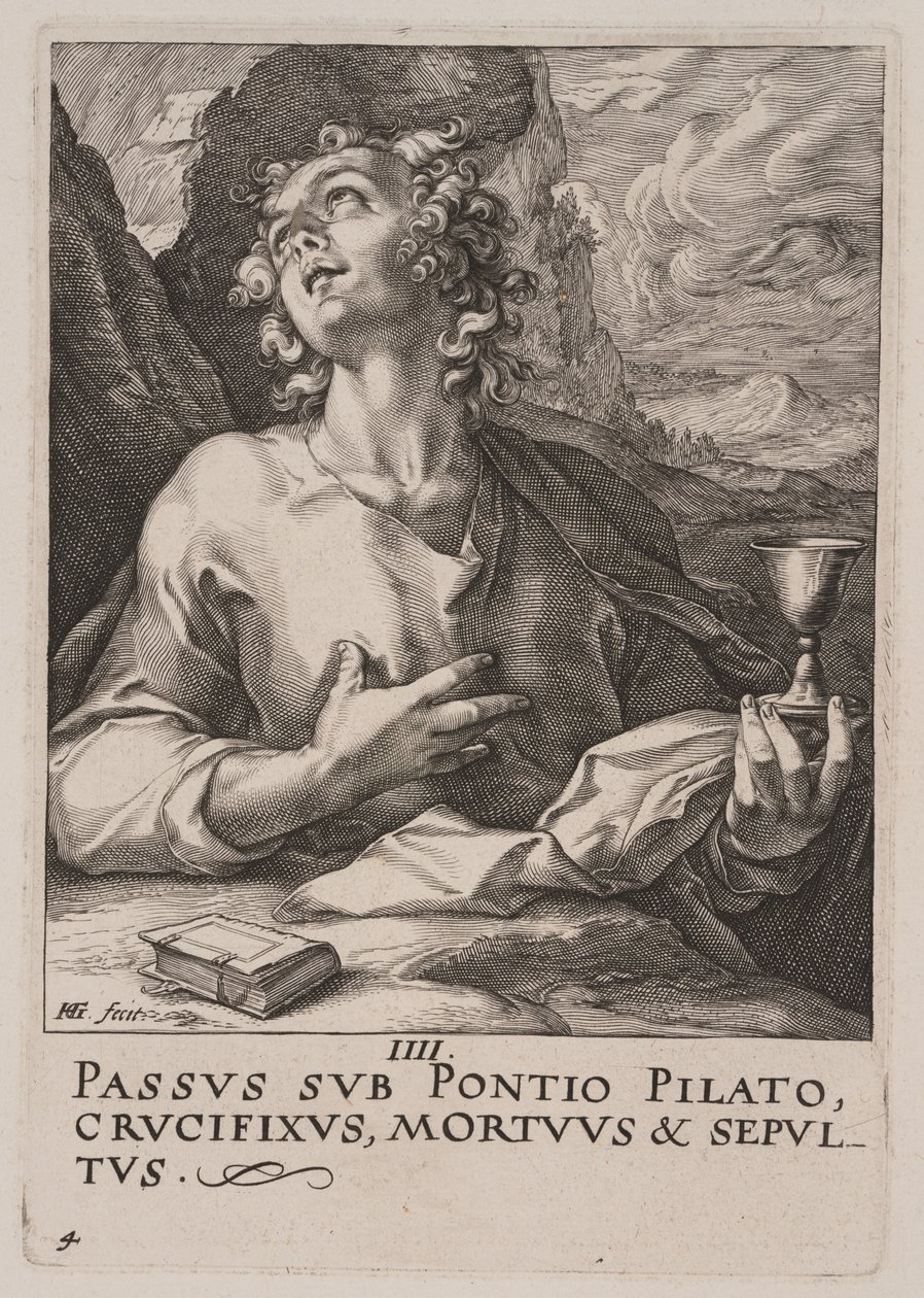 St. Johannes, aus Christus, die Apostel und St. Paulus mit dem Glaubensbekenntnis von Hendrick Goltzius