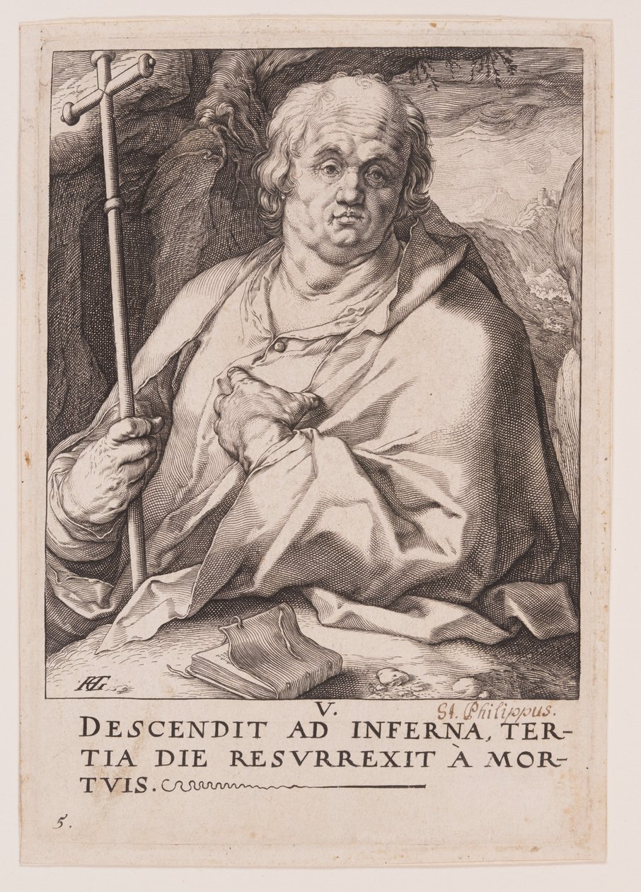 St. Philippus, aus Christus, die Apostel und St. Paulus mit dem Glaubensbekenntnis von Hendrick Goltzius