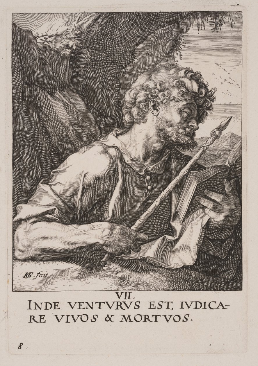 St. Thomas, aus Christus, die Apostel und St. Paulus mit dem Glaubensbekenntnis von Hendrick Goltzius