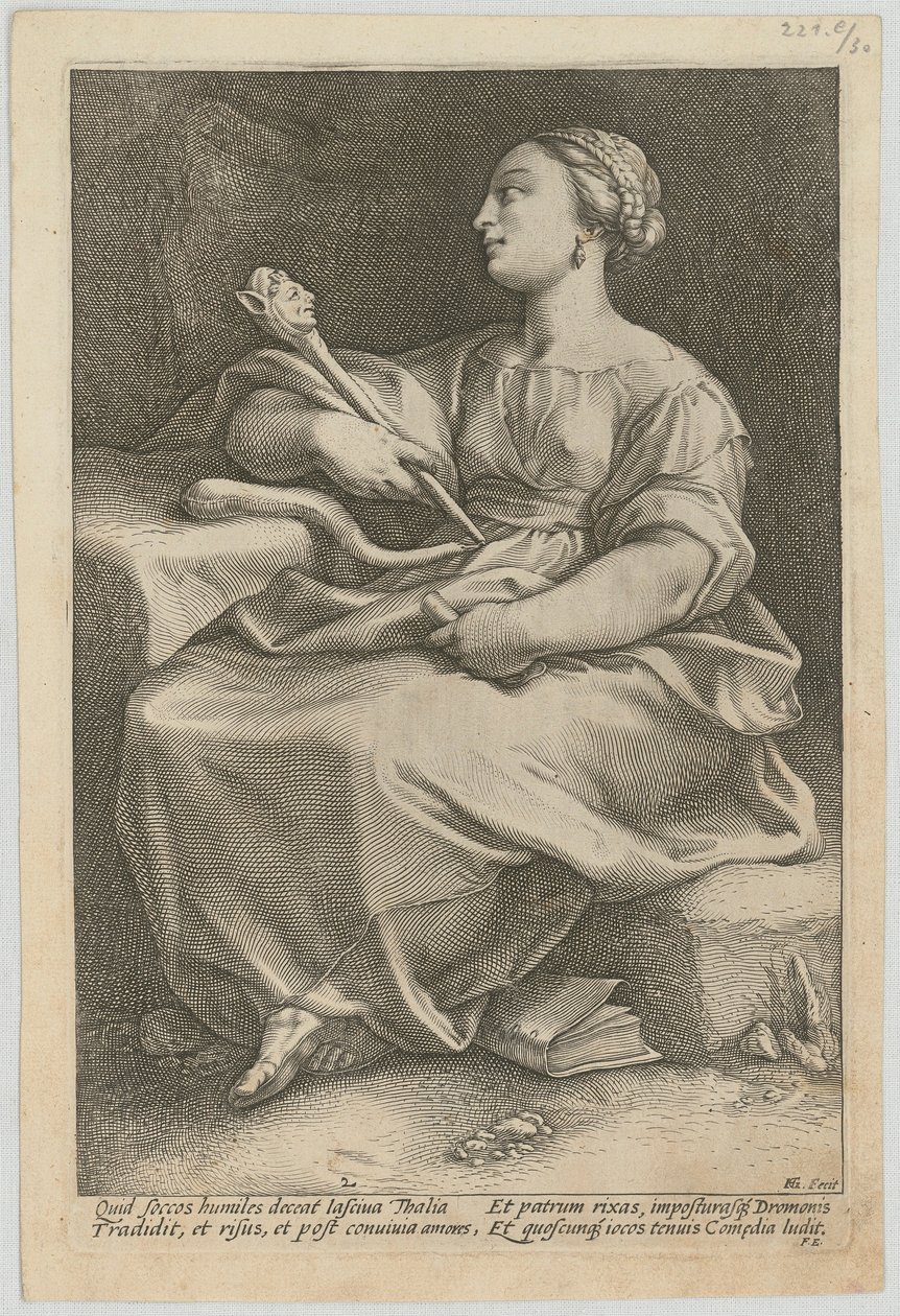 Thalia, Blatt 2 der Folge "Neun Musen" von Hendrick Goltzius