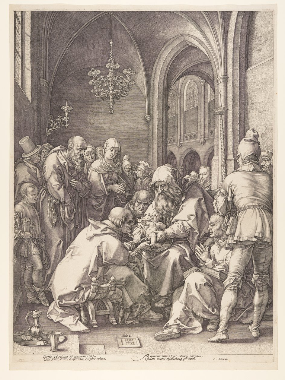 Die Beschneidung, aus Die Geburt und das frühe Leben Christi von Hendrick Goltzius