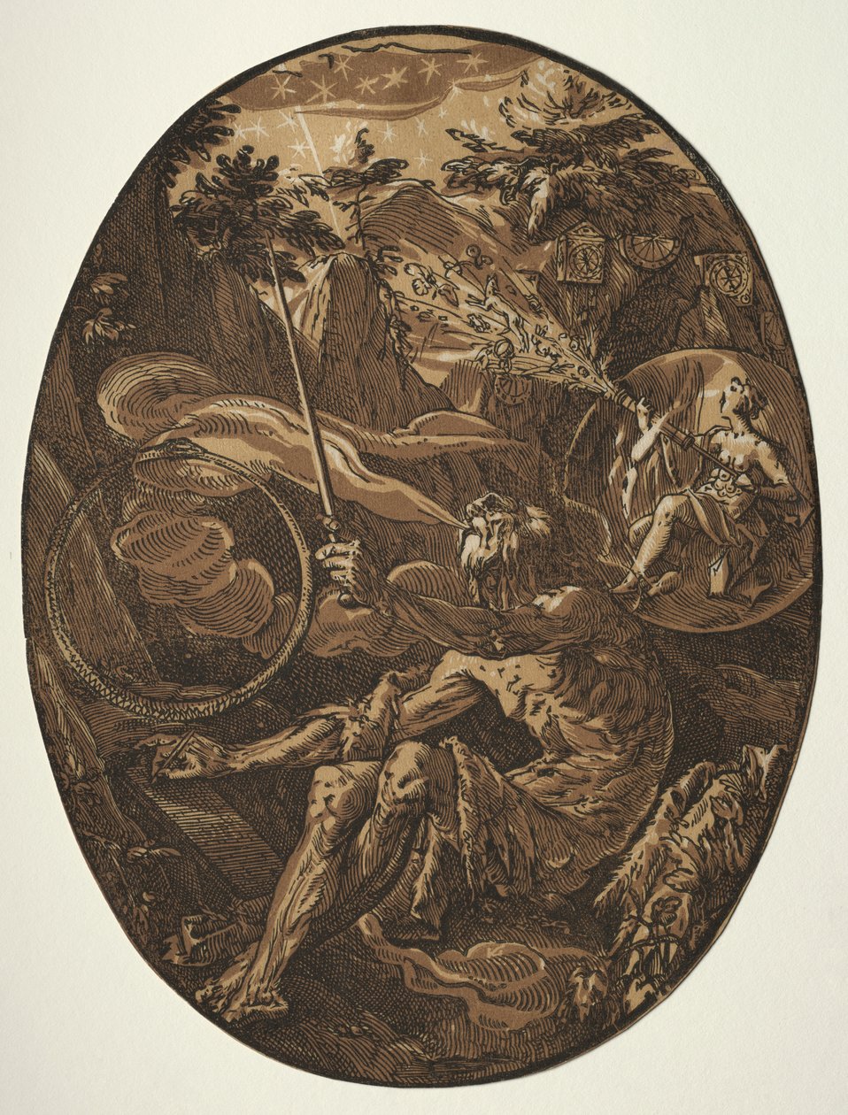 Die Gottheiten: Demogorgon in der Höhle der Ewigkeit von Hendrick Goltzius