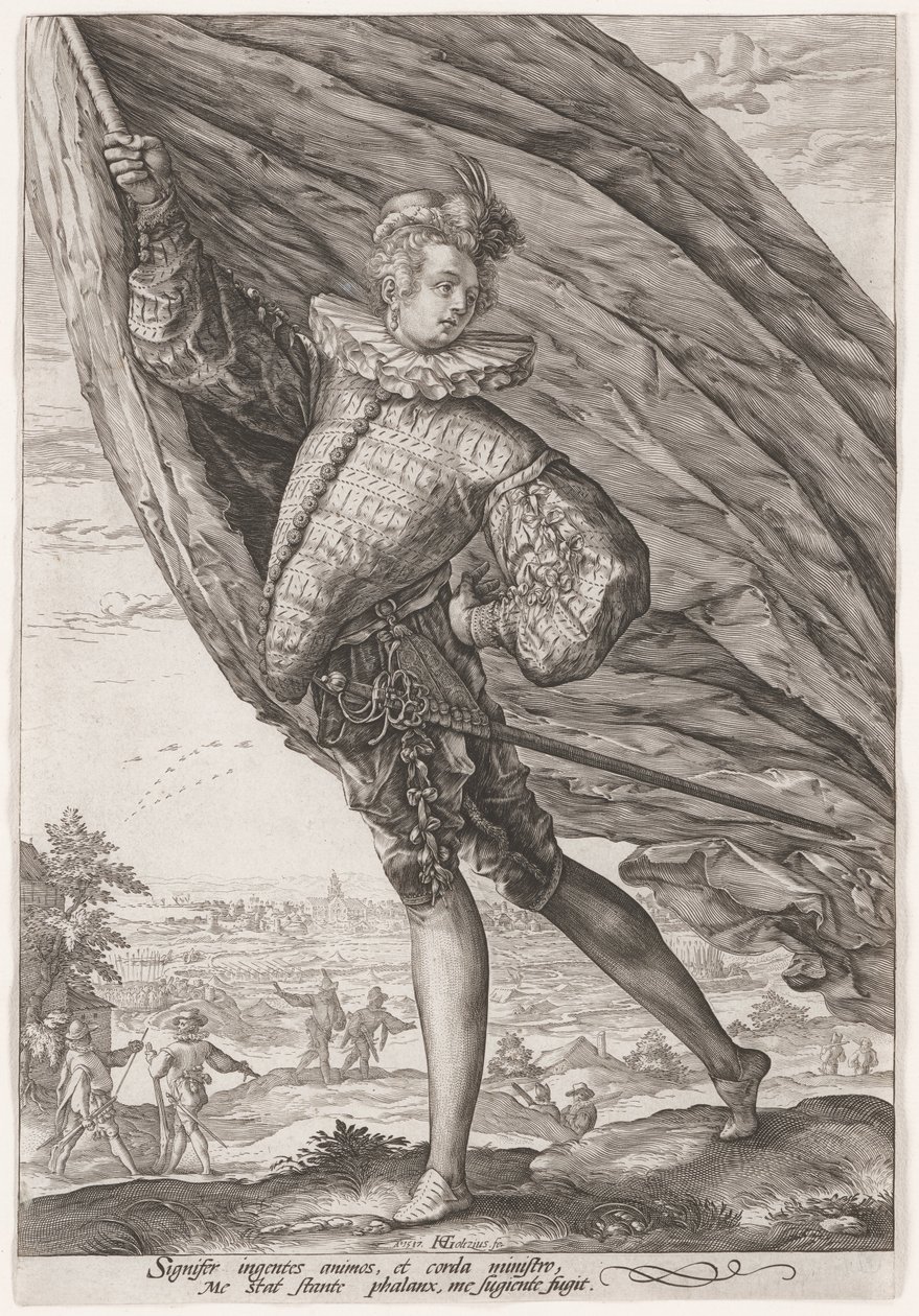Der große Fahnenträger von Hendrick Goltzius