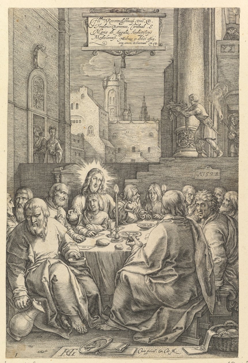 Das letzte Abendmahl, aus "Die Passion Christi" von Hendrick Goltzius