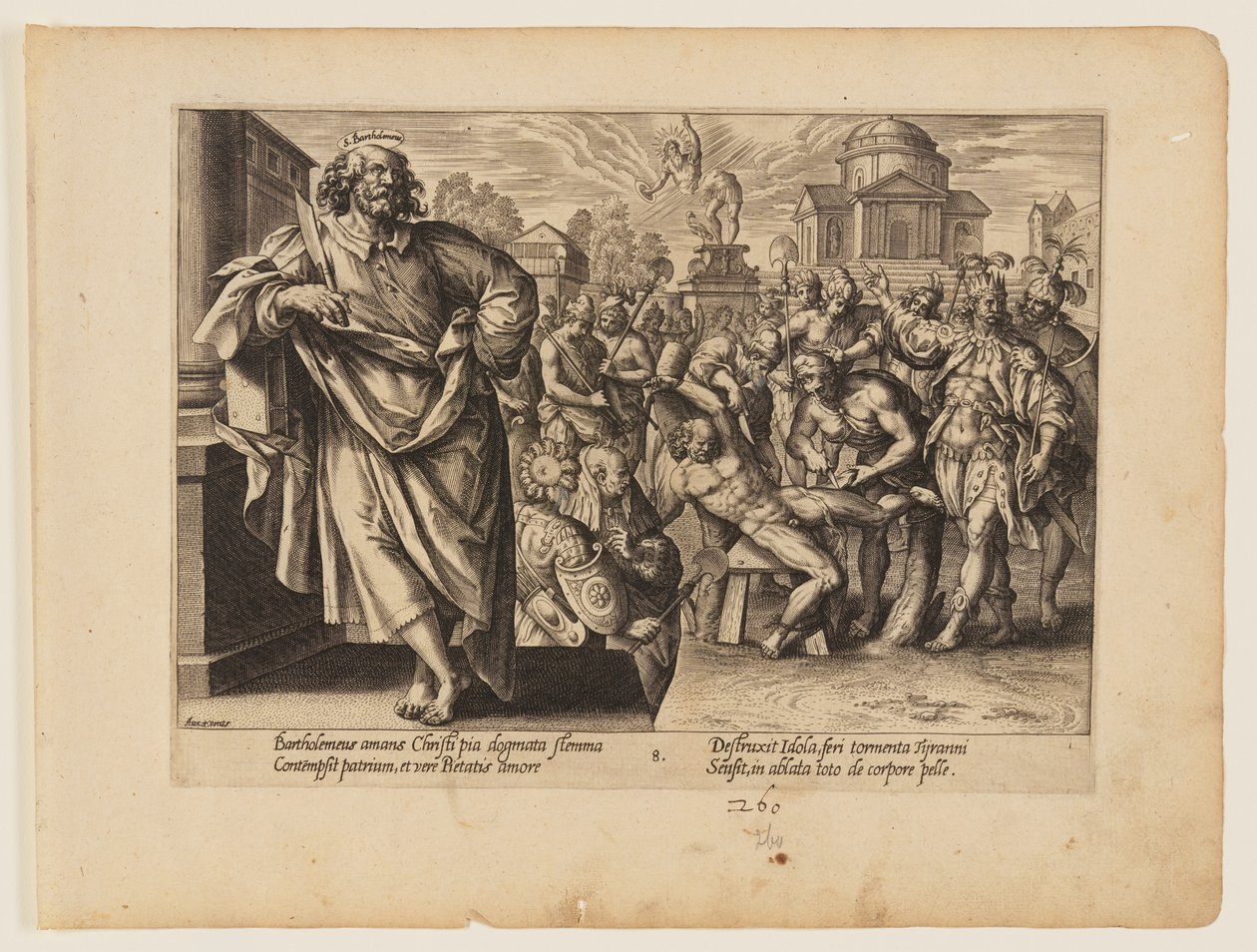 Das Martyrium des Hl. Bartholomäus, aus Das Martyrium Christi und der Apostel von Hendrick Goltzius