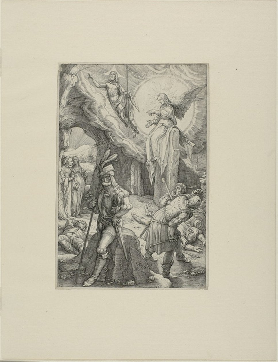 Die Auferstehung, Platte zwölf aus Die Passion Christi von Hendrick Goltzius