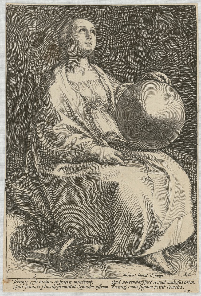Urania, Blatt 9 der Folge "Neun Musen" von Hendrick Goltzius