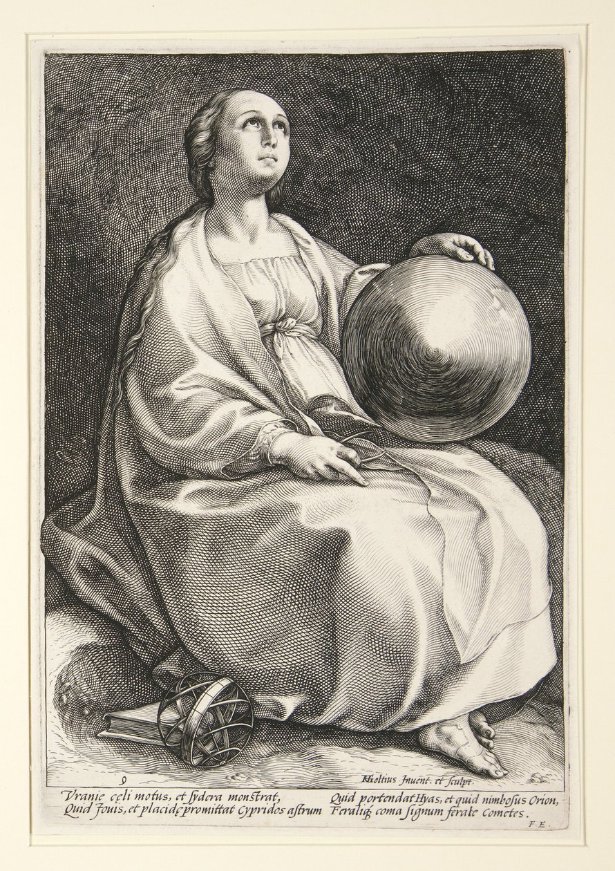 Urania, Platte 9 aus der Serie Die neun Musen von Hendrick Goltzius