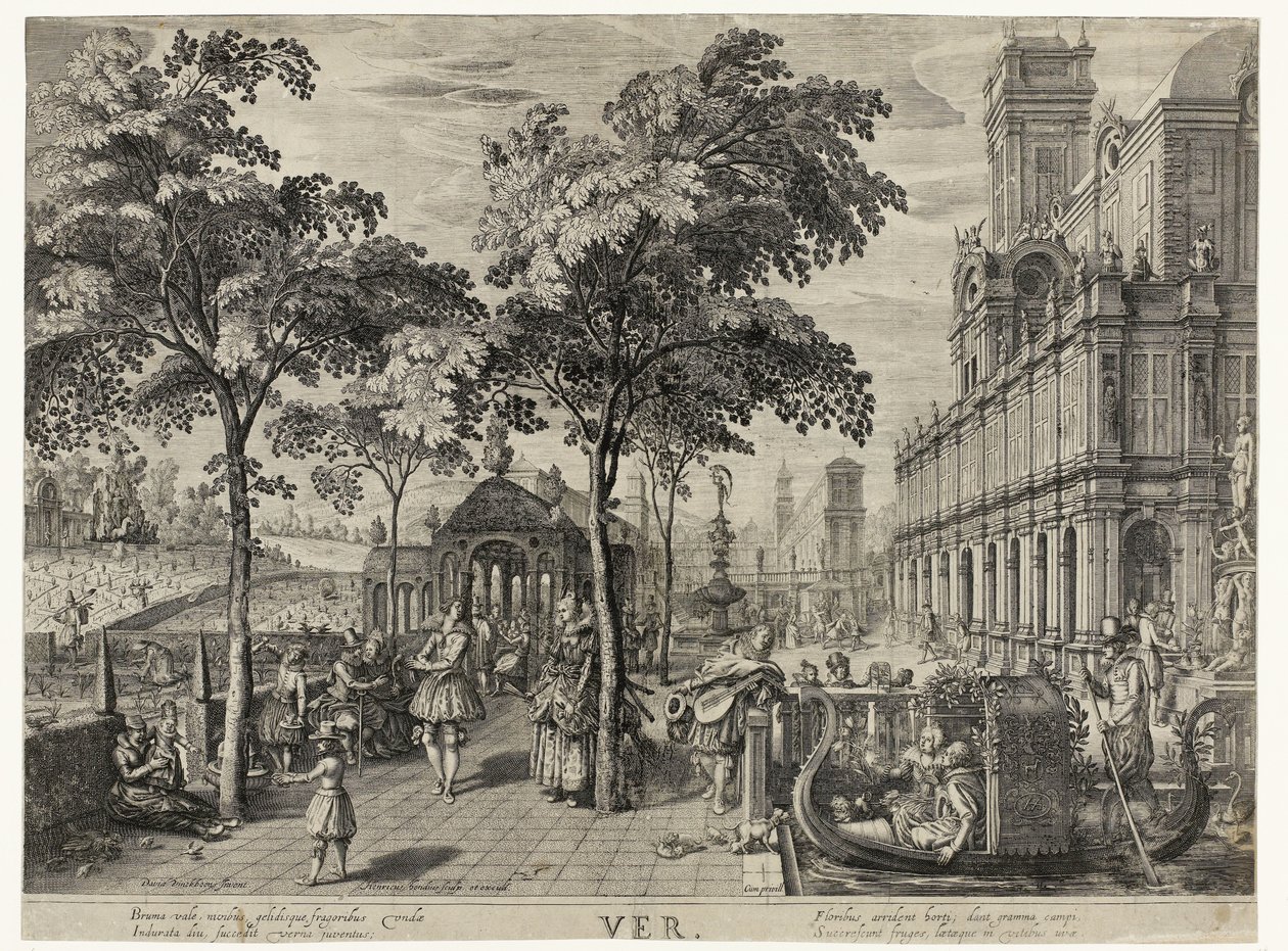 Frühling (Die vier Jahreszeiten) von Hendrick Hondius (I)