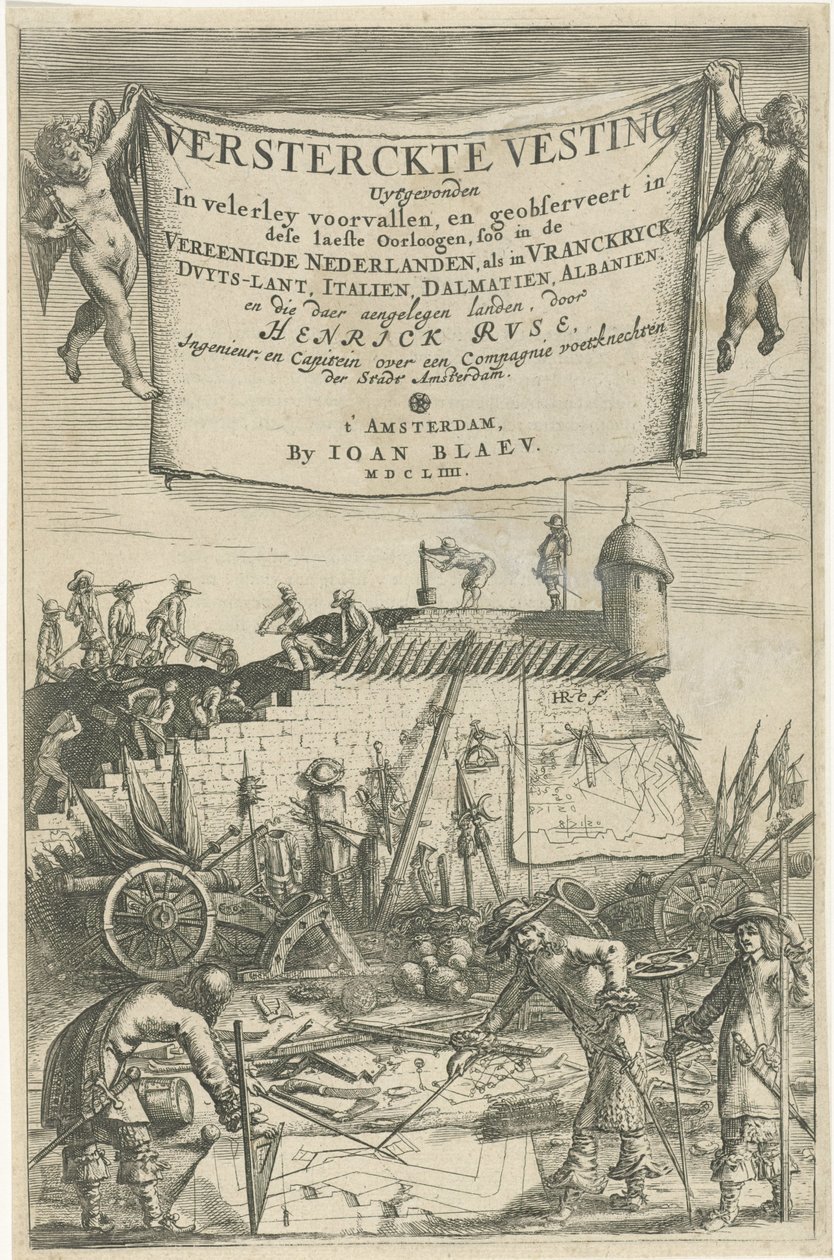 Titelseite für Henrich Ruse, Versterckte Vesting, 1654 von Hendrick baron van Ruse