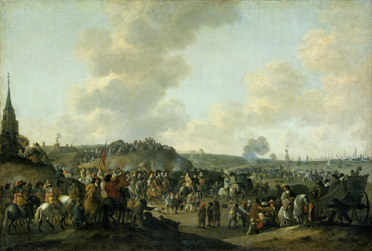 Die Abreise von Karl II. von England aus Scheveningen von Hendrick de Meijer