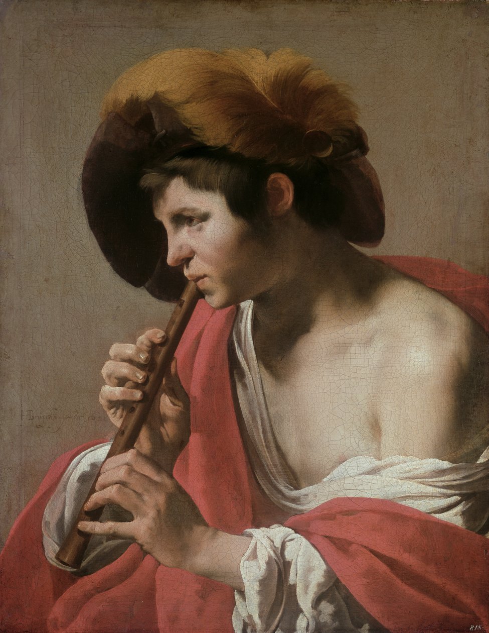 Bube spielt eine Blockflöte von Hendrick ter Brugghen