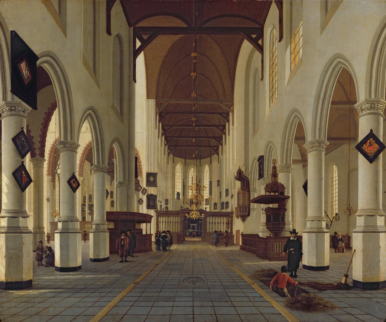 Innenraum der Oude Kerk, Delft, um 1660-70 von Hendrik Cornelisz. van Vliet