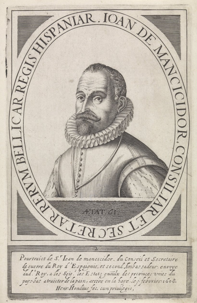 Juan de Mancicidor, aus Belgiae Pacificatorum Vera Delineatio (1608) von Hendrik I Hondius