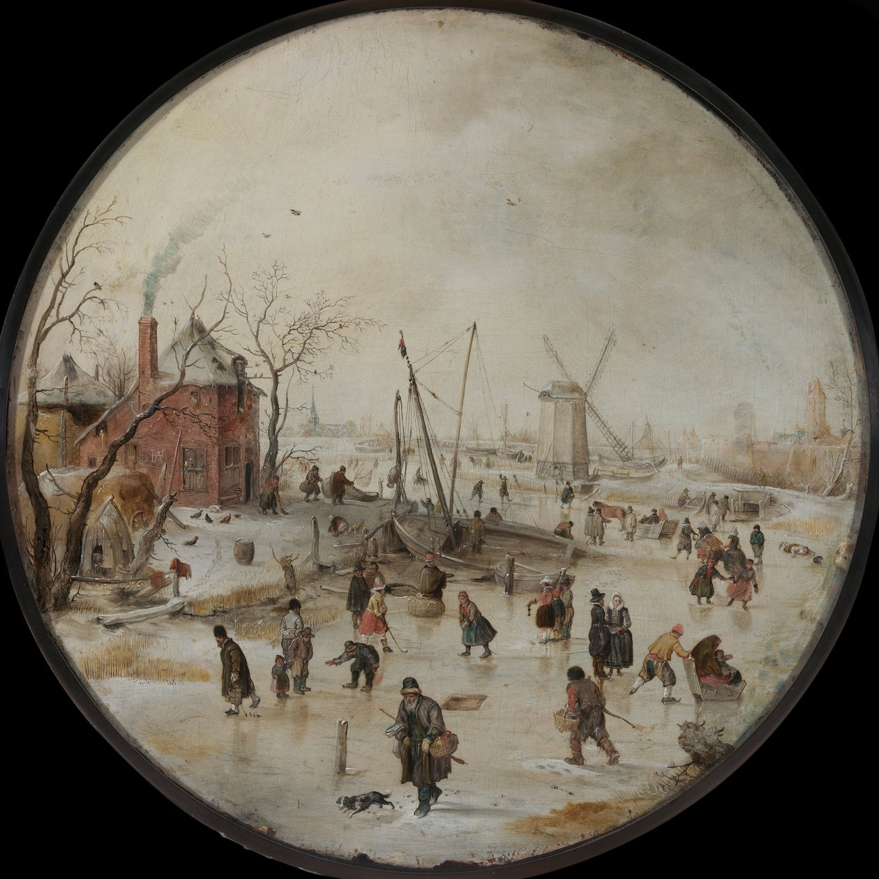 Gefrorener Fluss mit Schlittschuhläufern von Hendrik Avercamp