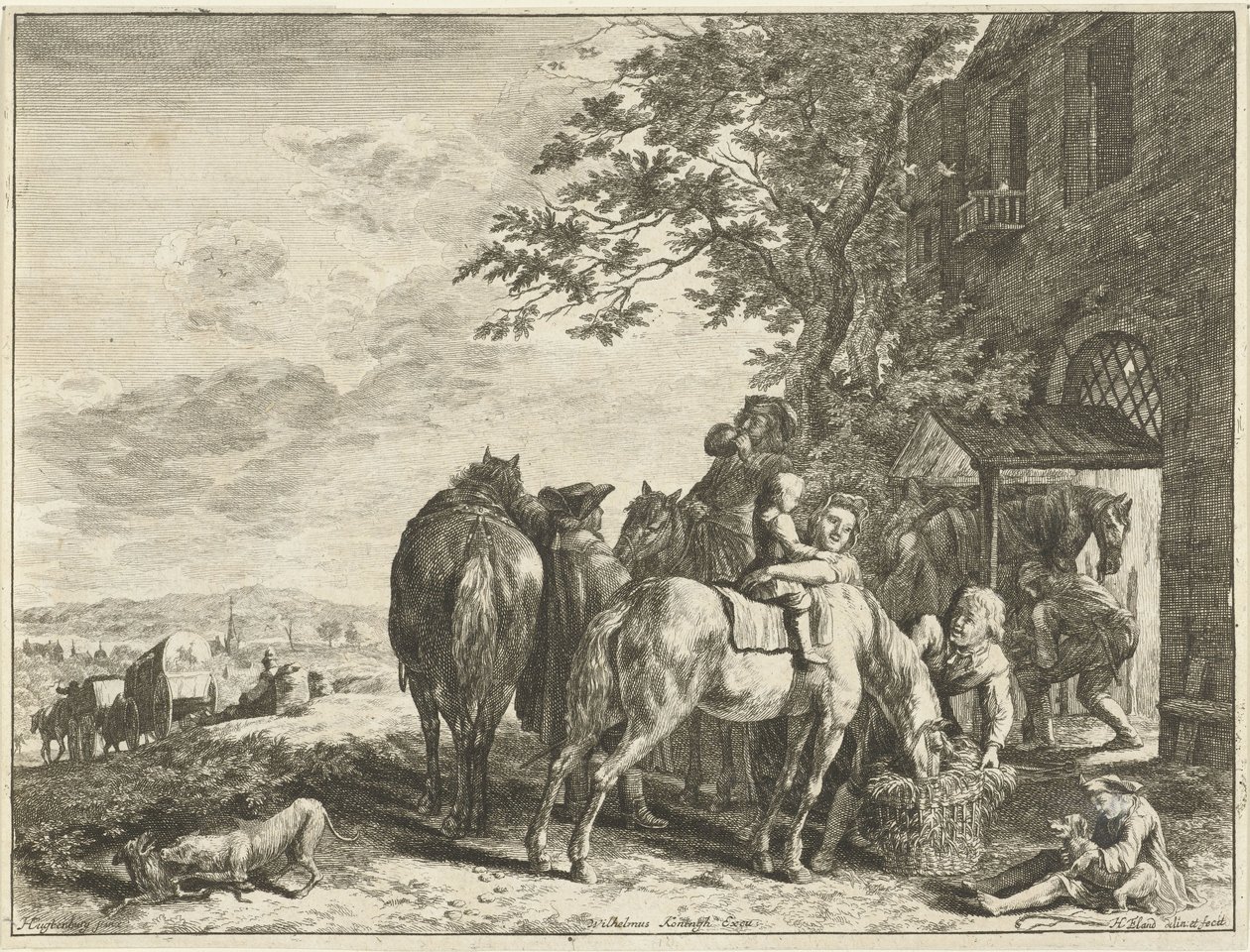 Reisende vor der Schmiede von Hendrik Elandt