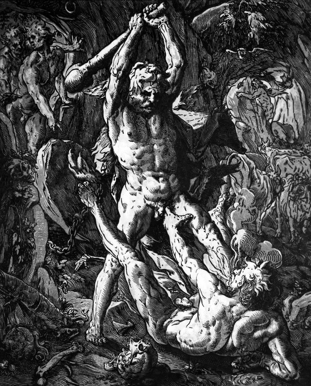 Herkules und Cacus von Hendrik Goltzius