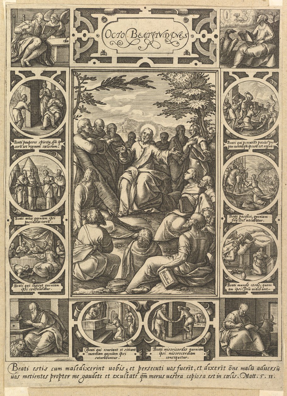 Die acht Seligpreisungen, ca. 1578 von Hendrik Goltzius
