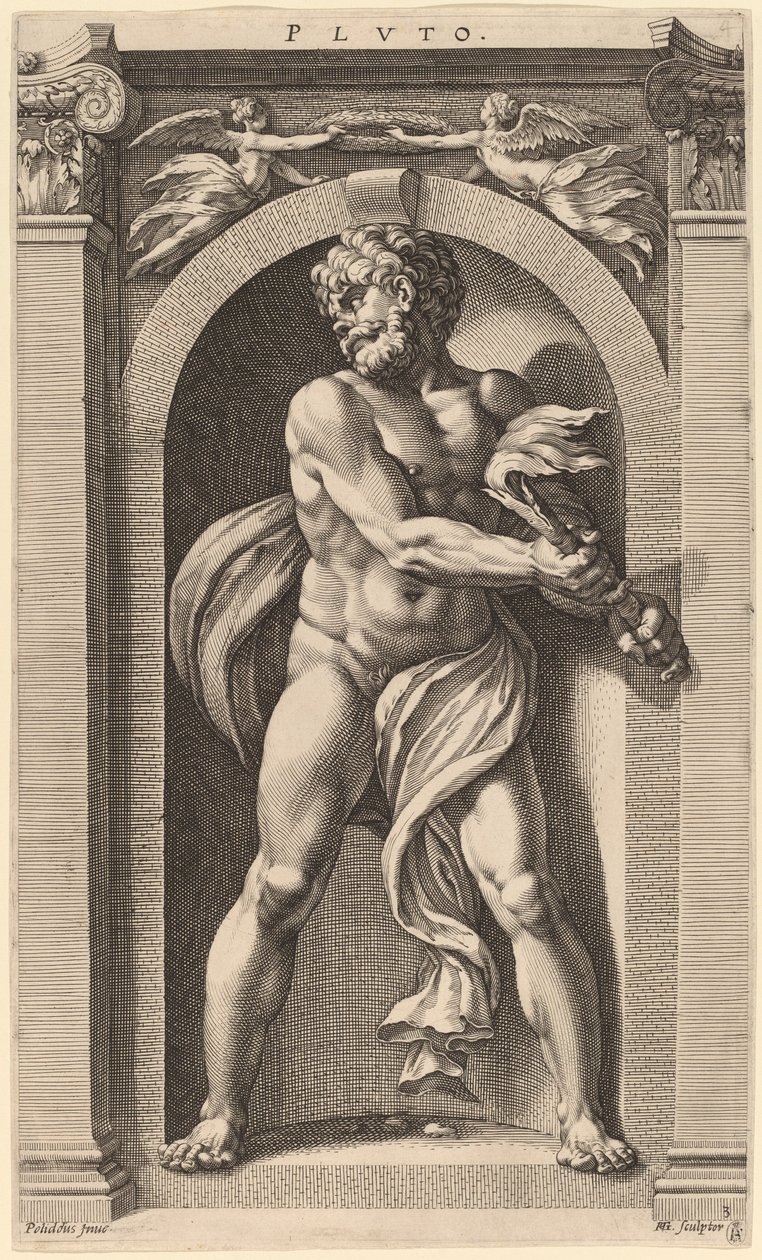 Pluto von Hendrik Goltzius after Polidoro da Caravaggio