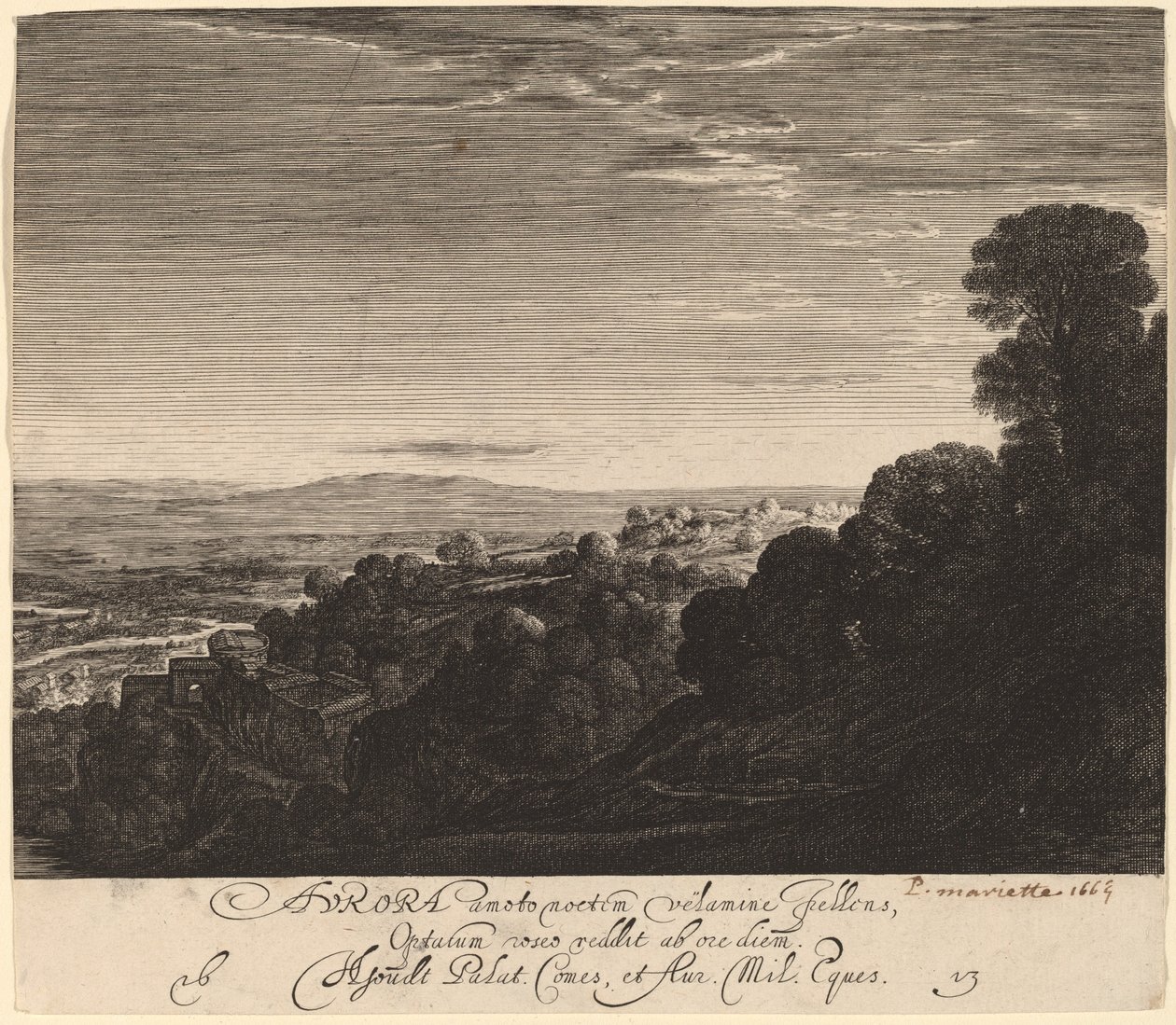 Landschaft bei Morgengrauen: Aurora von Hendrik Goudt after Adam Elsheimer