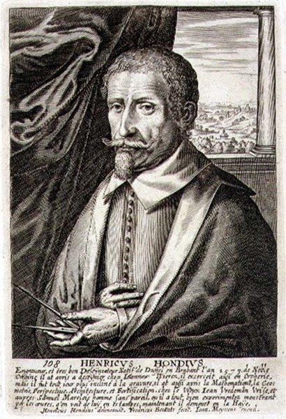 Selbstporträt, Platte 108 aus einer Serie von Künstlerporträts, graviert von Frederik Bouttats II (fl.1643-76) von Hendrik I (after) Hondius