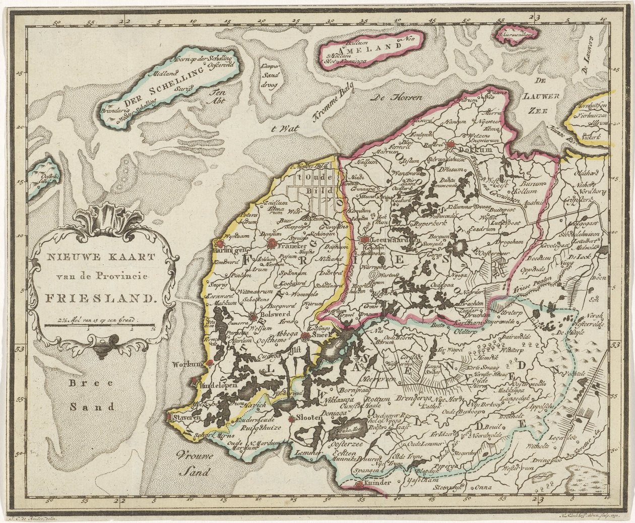 Karte von Friesland von Hendrik Kloekhoff