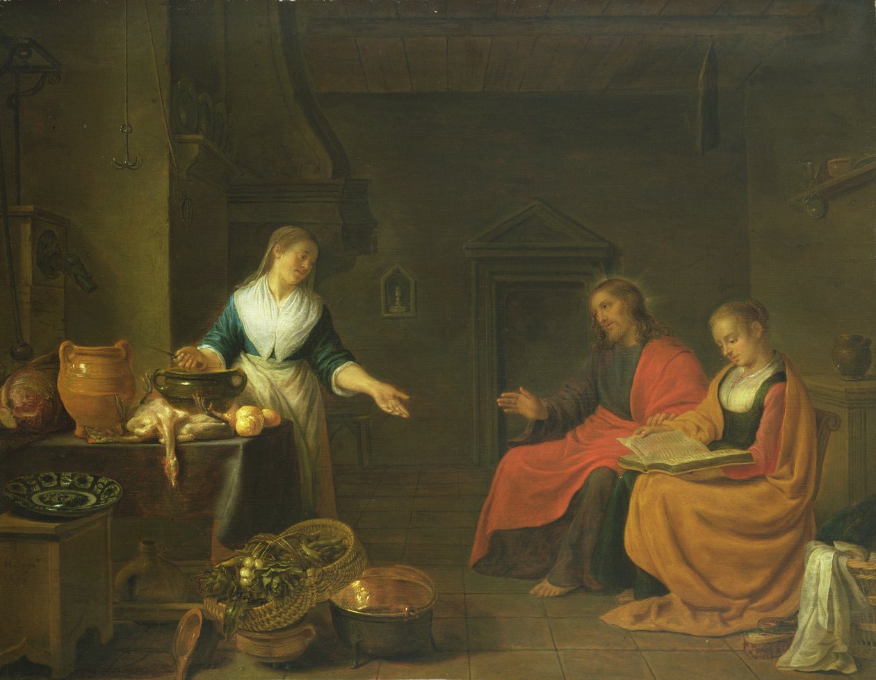 Christus im Haus von Martha und Maria, 1645 von Hendrik Martensz Sorgh