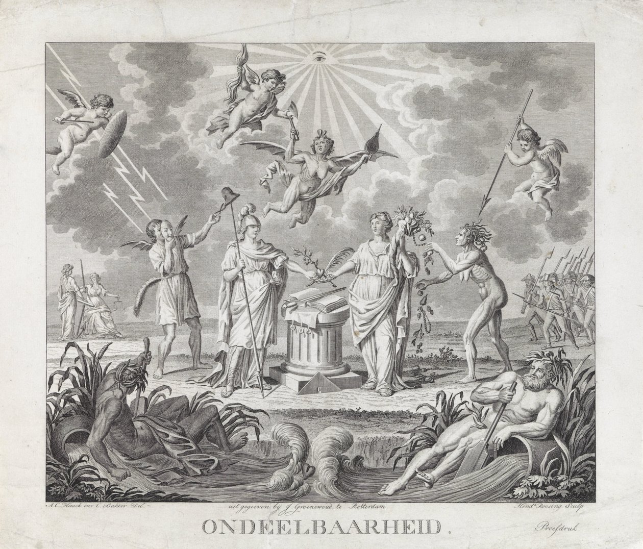 Allegorie auf die Unteilbarkeit, 1795 (Vier Allegorien auf die Umwälzung im Jahr 1795) von Hendrik Roosing