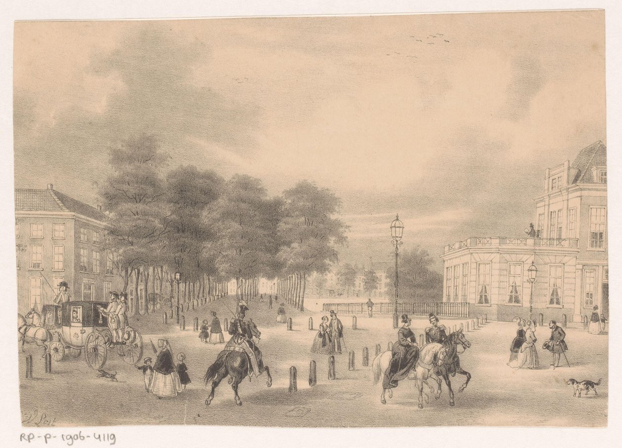 Blick von der Plaats auf den Vijverberg in Den Haag von Hendrik Wilhelmus Last
