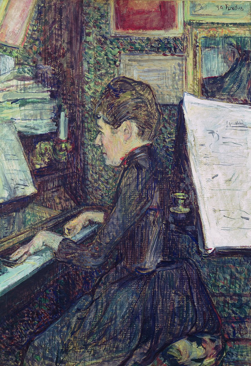 Mademoiselle Dihau (1843-1935) am Klavier, 1890 von Henri de Toulouse Lautrec