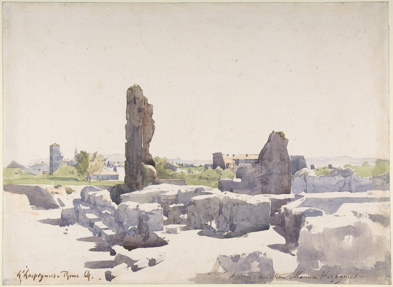 Blick auf das Kolosseum von der Basilika des Domitian und dem Flavischen Palast, Rom von Henri-Joseph Harpignies
