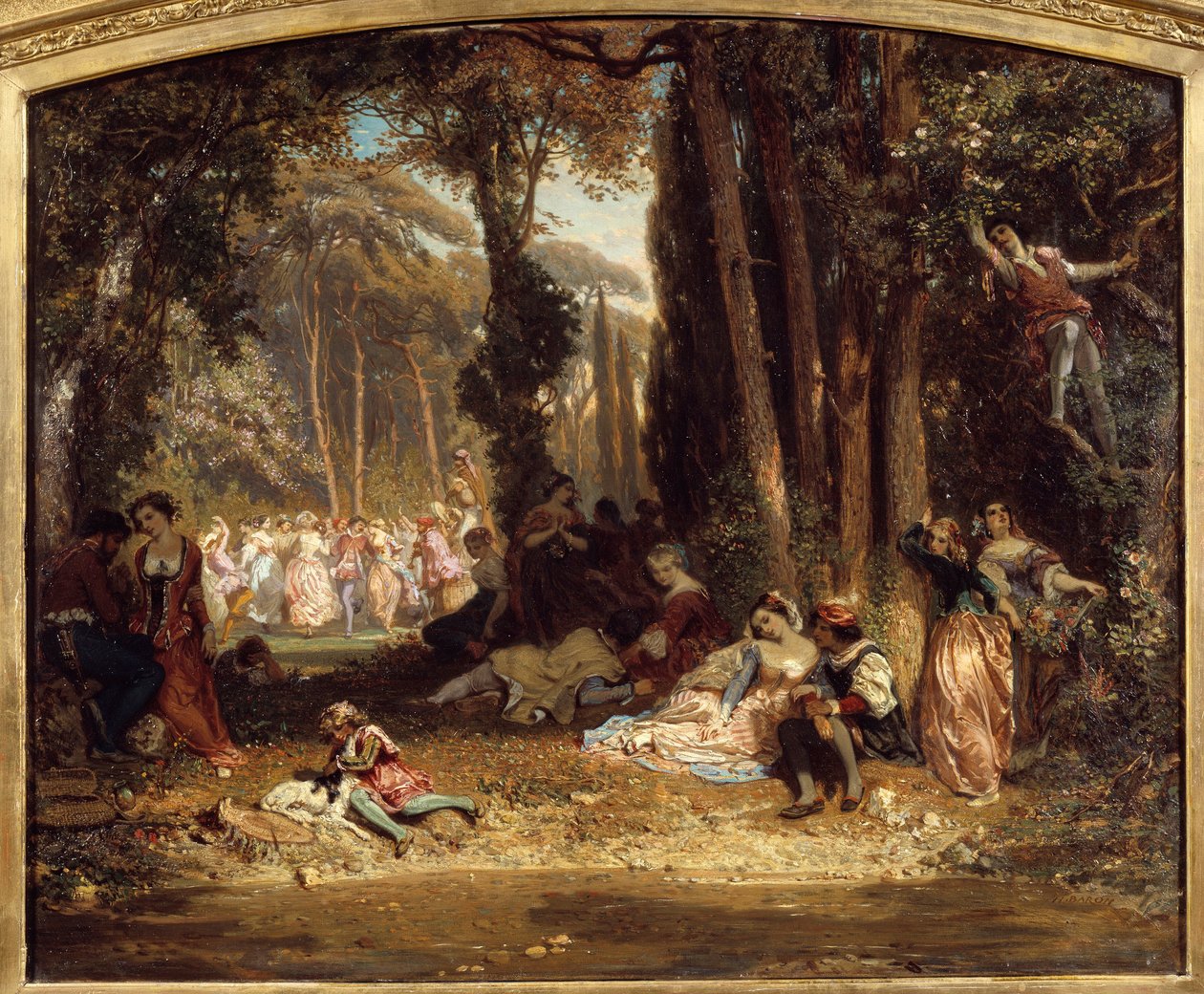 Frühlingsfest in der Toskana. Gemälde von Henri Baron (1816-1885) von Henri Baron