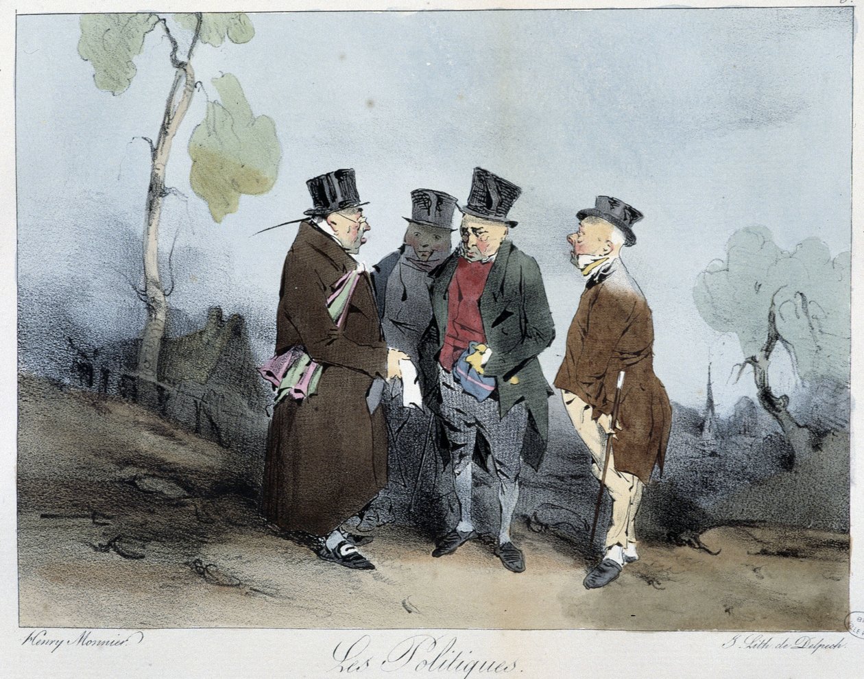 Les politiques - in Esquisses parisiennes von Henri Monnier, ed. Delpech, Paris von Henri Bonaventure Monnier