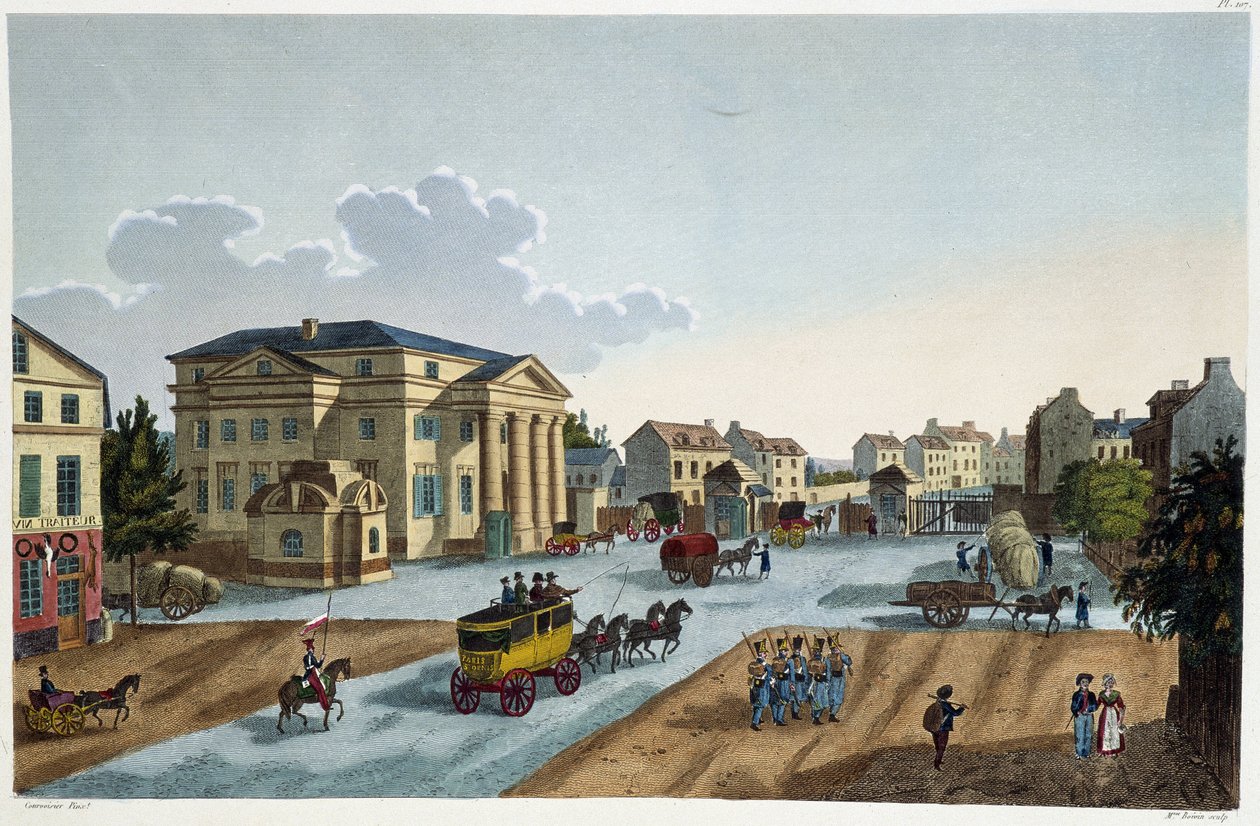 Ansicht der Barrière St Denis - in „View of Paris, circa 1810: the Barriers of Paris“ von Courvoisier von Henri Courvoisier Voisin