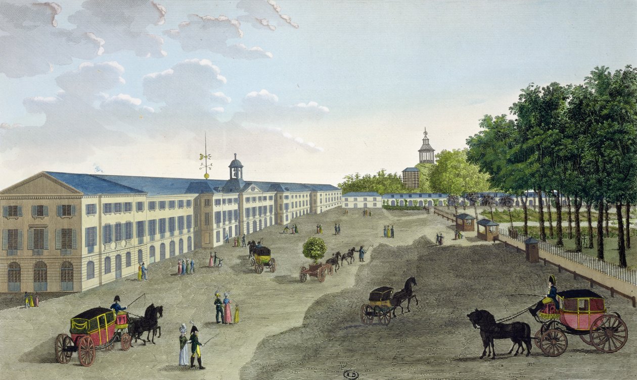Ansicht der neuen Galerie des Naturhistorischen Museums im Jardin des Plantes in Paris, graviert von Claude Fortier (1775-1835) von Henri Courvoisier Voisin
