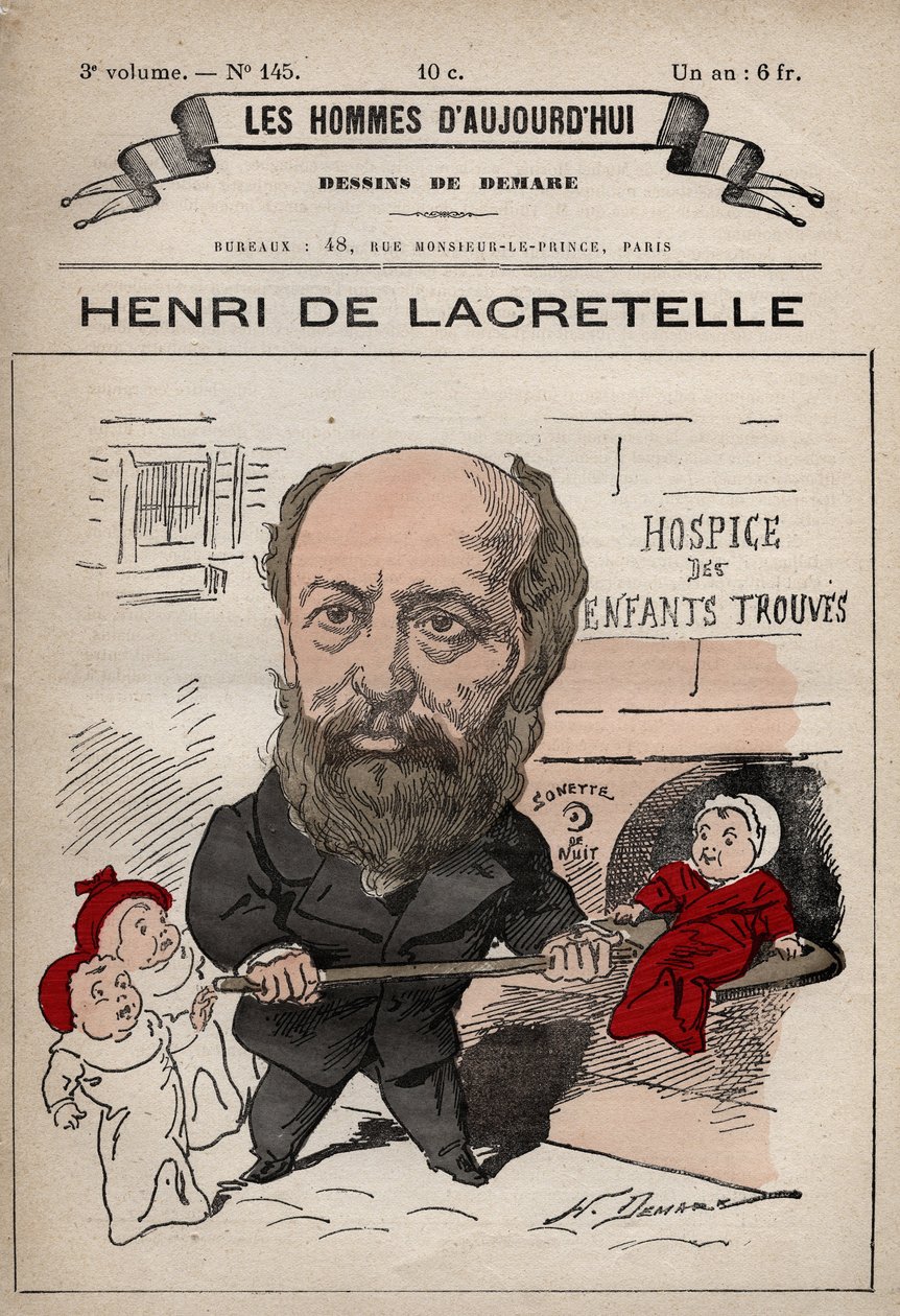 Karikatur von Henri de Lacretelle (1815-1899), französischer Politiker und Schriftsteller, aus 