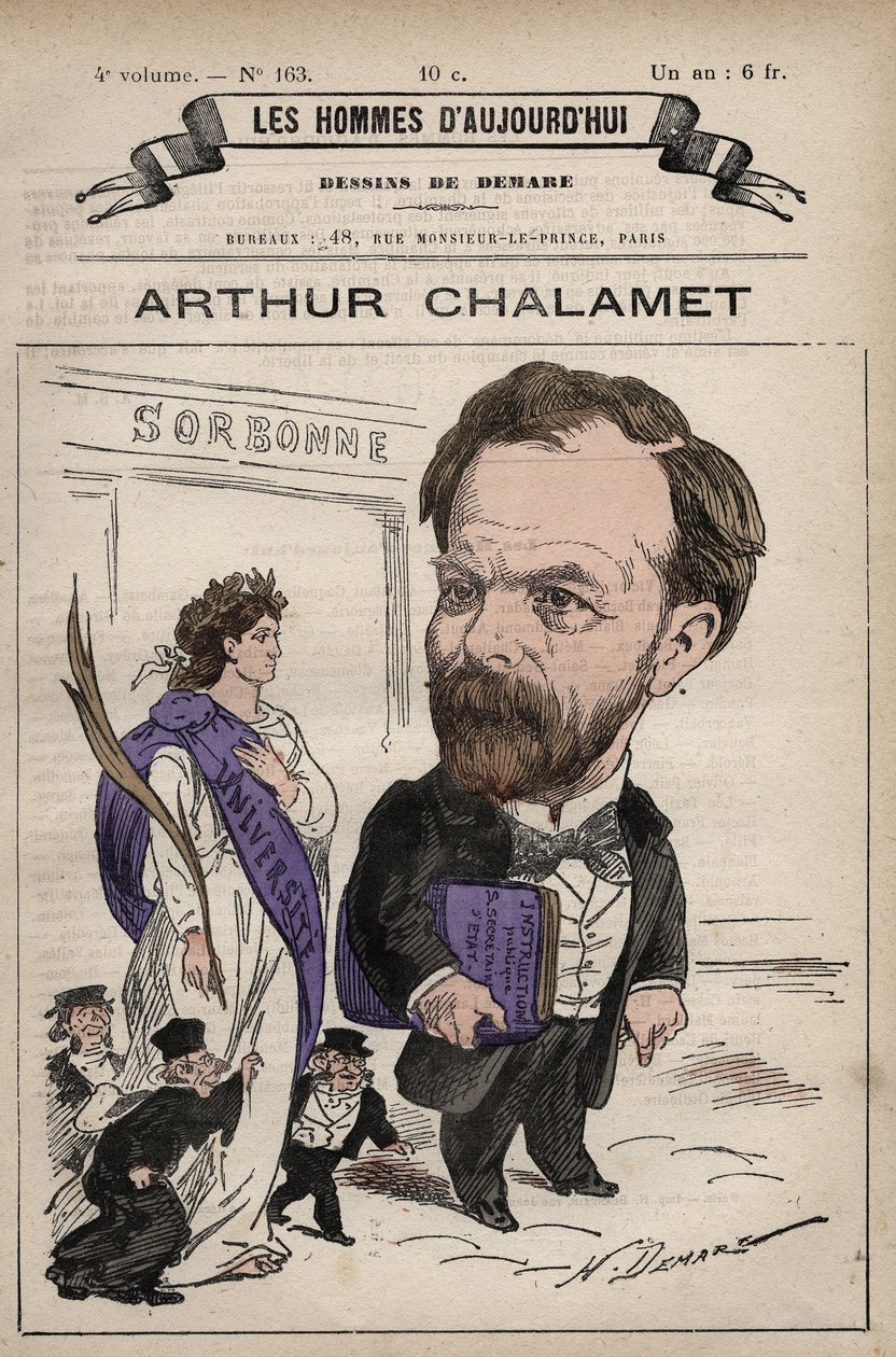 Karikatur von Jean Marie Arthur Chalamet (1822-1895) französischer republikanischer Politiker - aus 