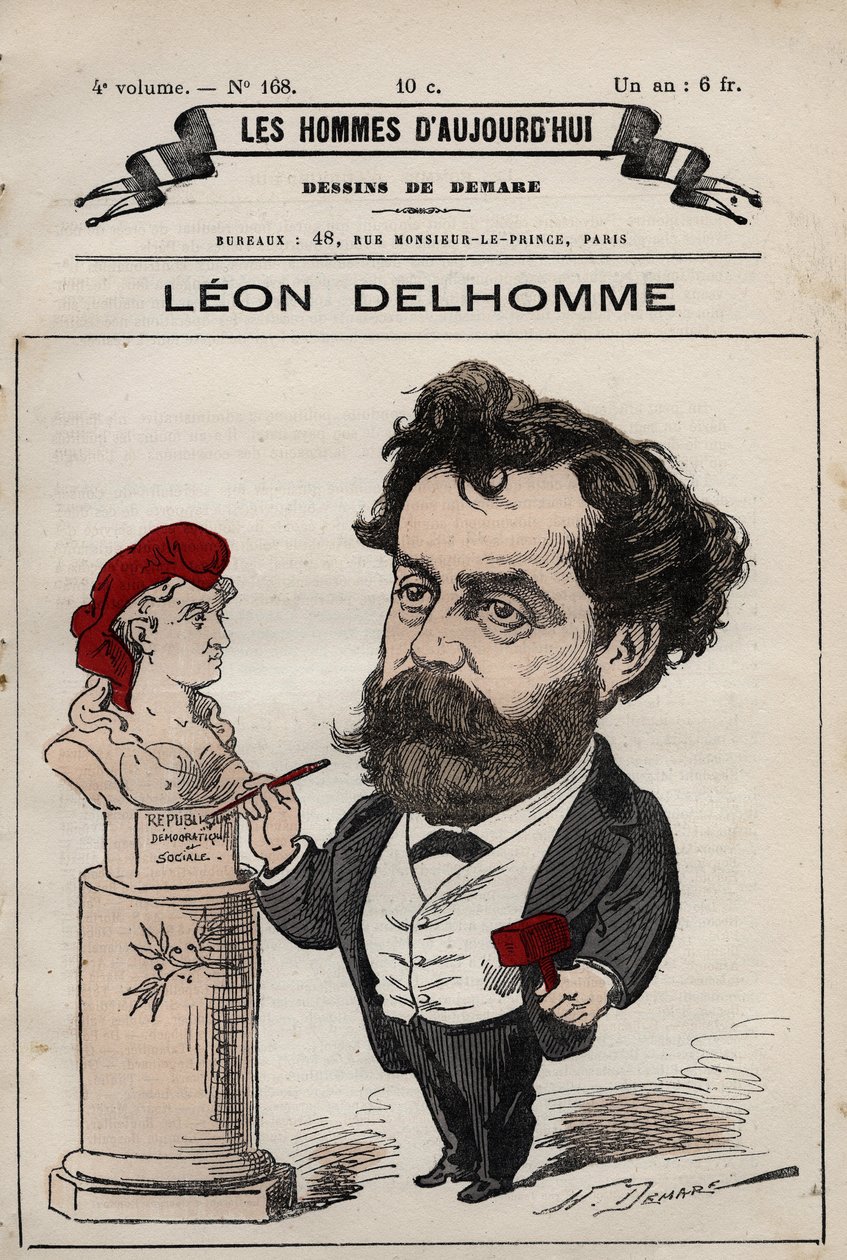 Karikatur von Leon Alexandre Delhomme (1841-1895), französischer Bildhauer, aus 