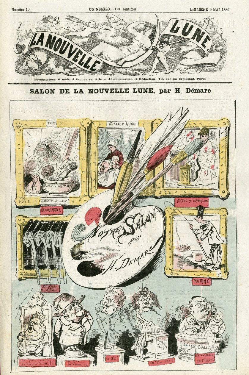 Illustration von Henri Demare (1846-1888) für das Cover von La Nouvelle Lune von Henri Demare