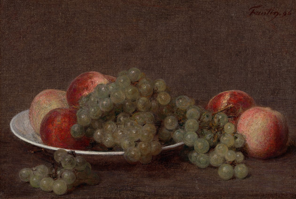 Stillleben mit Pfirsichen und Trauben von Henri Fantin-Latour