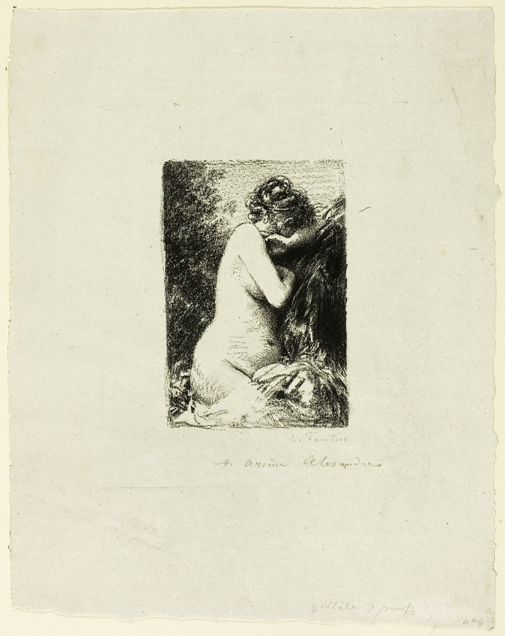Weinende Frau: Studie einer sitzenden Frau im rechten Profil von Ignace Henri Jean Fantin Latour
