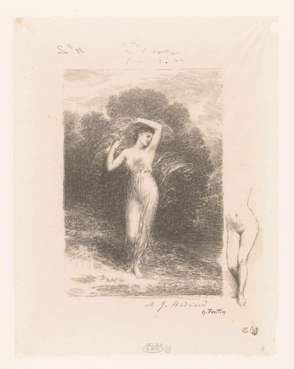 Junge Frau mit Schal (Illustrations pour les Poésies d