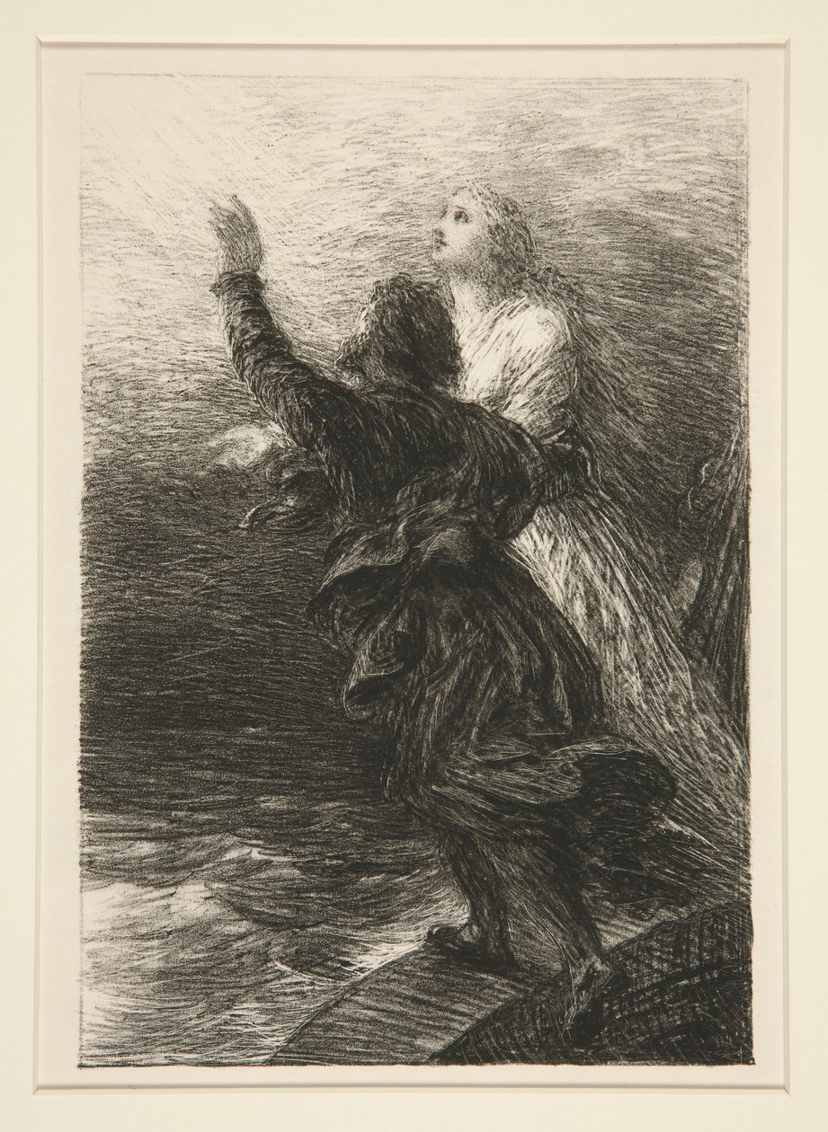 Der Fliegende Holländer: Akt III, Verzückung von Senta und dem Holländer von Ignace Henri Jean Fantin Latour