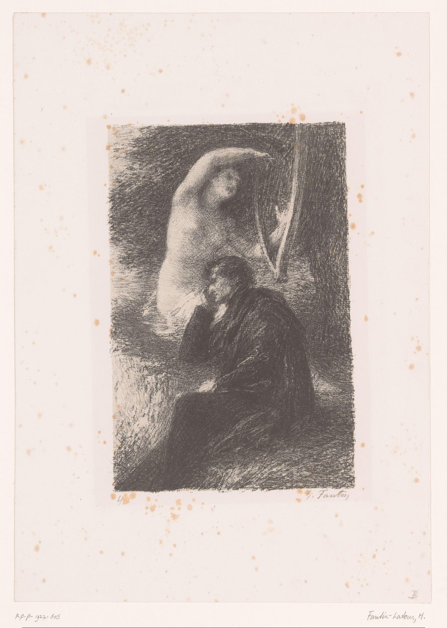 Lélio hört den Klängen einer Harfe zu von Ignace Henri Jean Fantin Latour